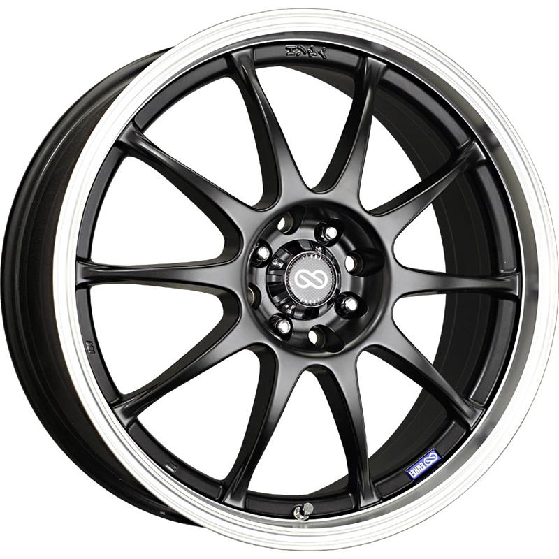 Enkei J10 16x7 4x100/114.3 42mm Offset 72.62mm Bore Dia Matte Black w/ Machined Lip Wheel