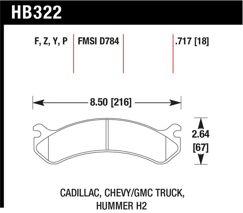 Hawk Chevy / GMC Truck / Hummer Super Duty Street Front Brake Pads