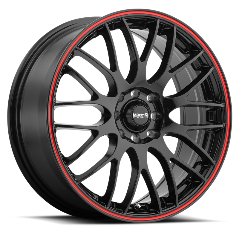 Konig Maxxim Maze Black/Red Stripe | 15x6.5" +38mm | 8x100/114.3mm Wheel
