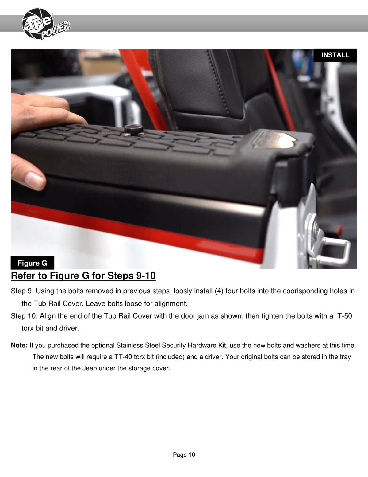 aFe 18-22 Jeep Wrangler JL (4-Door Models w/ 3-Piece Hard-Top Only) Terra Guard Tub Rail Covers