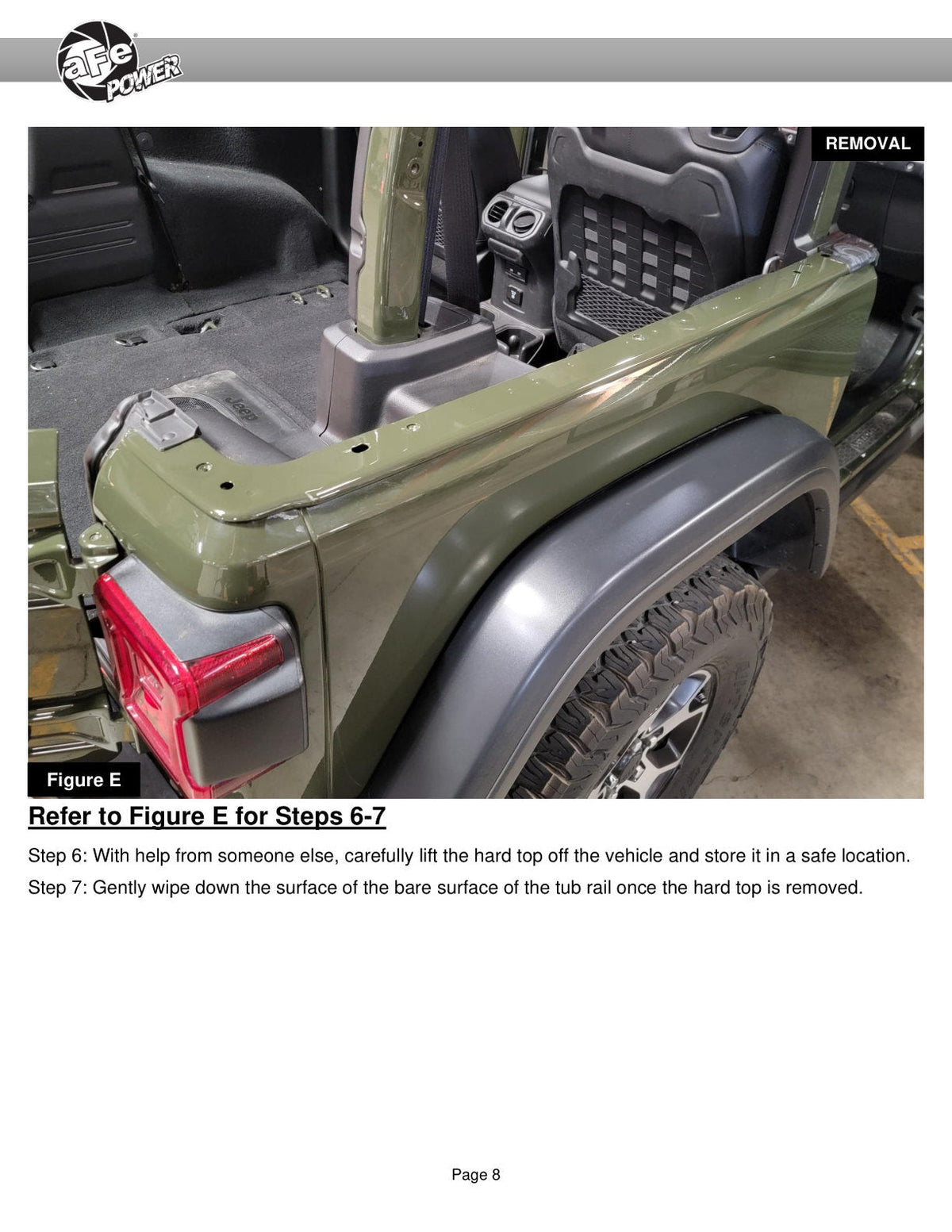 aFe 18-24 Jeep Wrangler JL (2-Door Models w/ 3-Piece Hard-Top Only) Terra Guard Tub Rail Covers