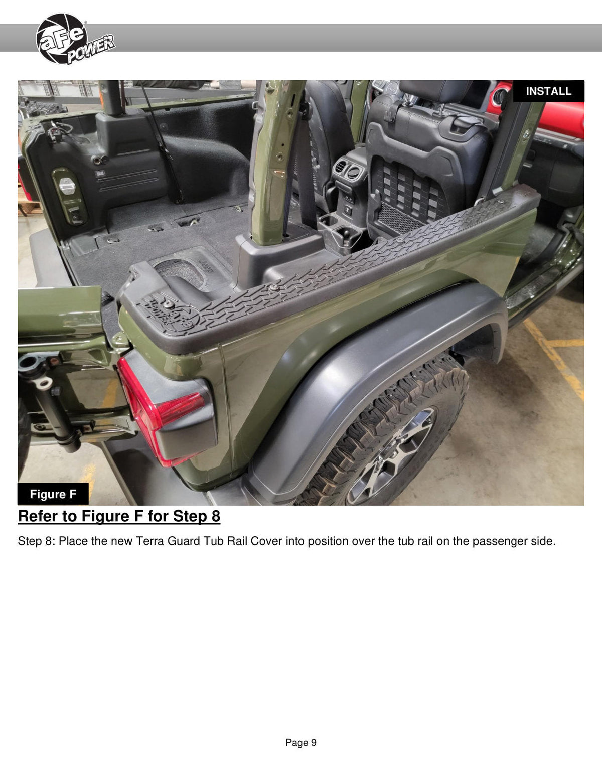 aFe 18-24 Jeep Wrangler JL (2-Door Models w/ 3-Piece Hard-Top Only) Terra Guard Tub Rail Covers