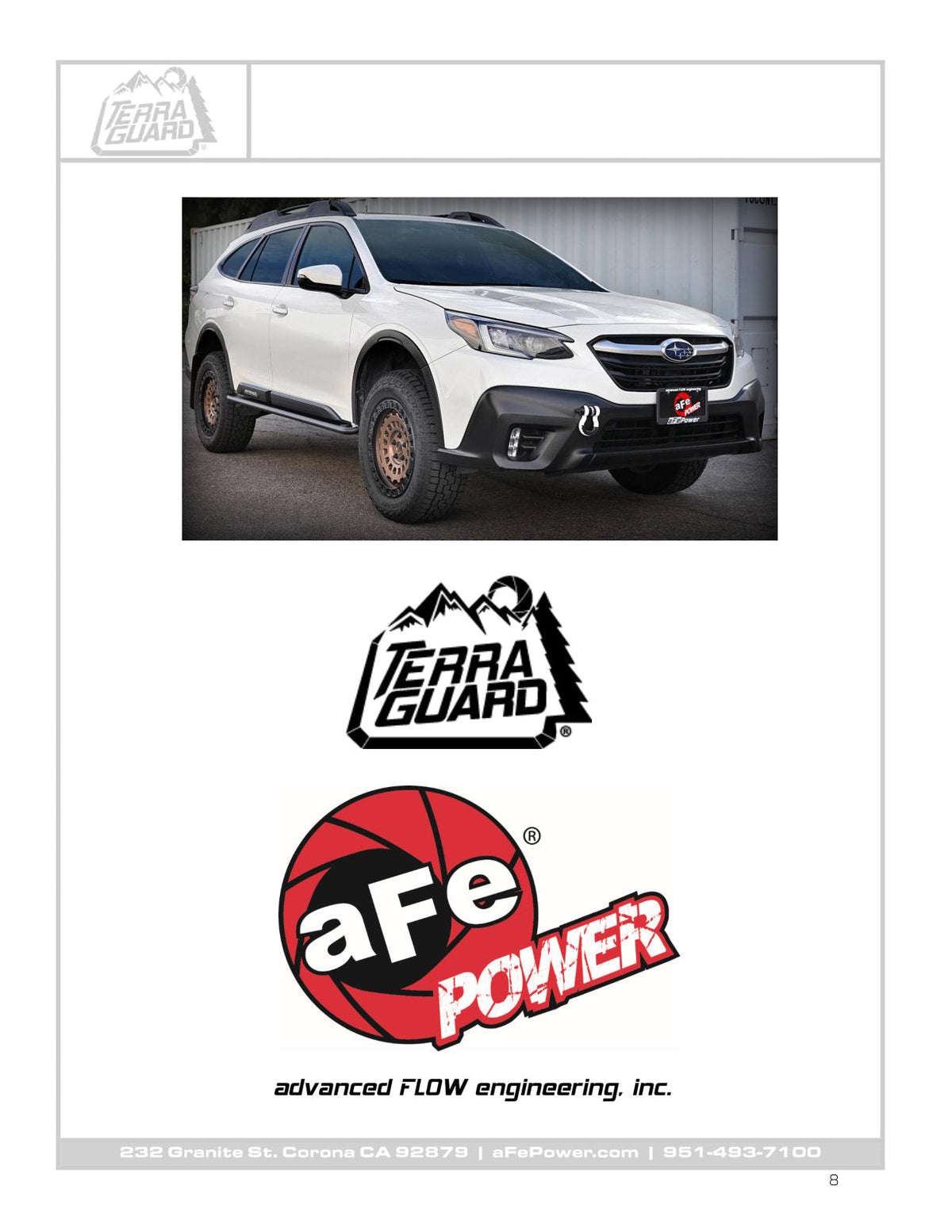 aFe POWER 20-23 Subaru Outback H4 2.4L (t) / H4 2.5L Terra Guard Trail Slider Steps - Black