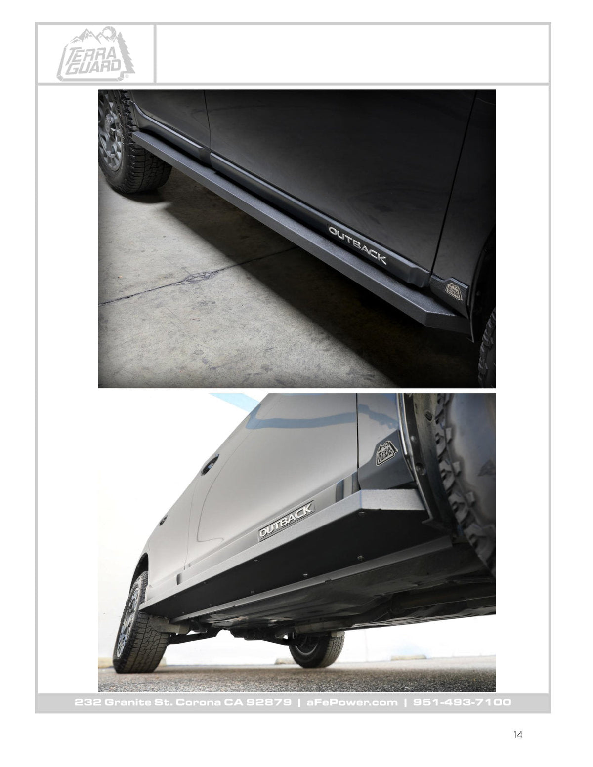 aFe POWER 15-19 Subaru Outback H4 2.5L / H6 3.6L Terra Guard Trail Steps - Black