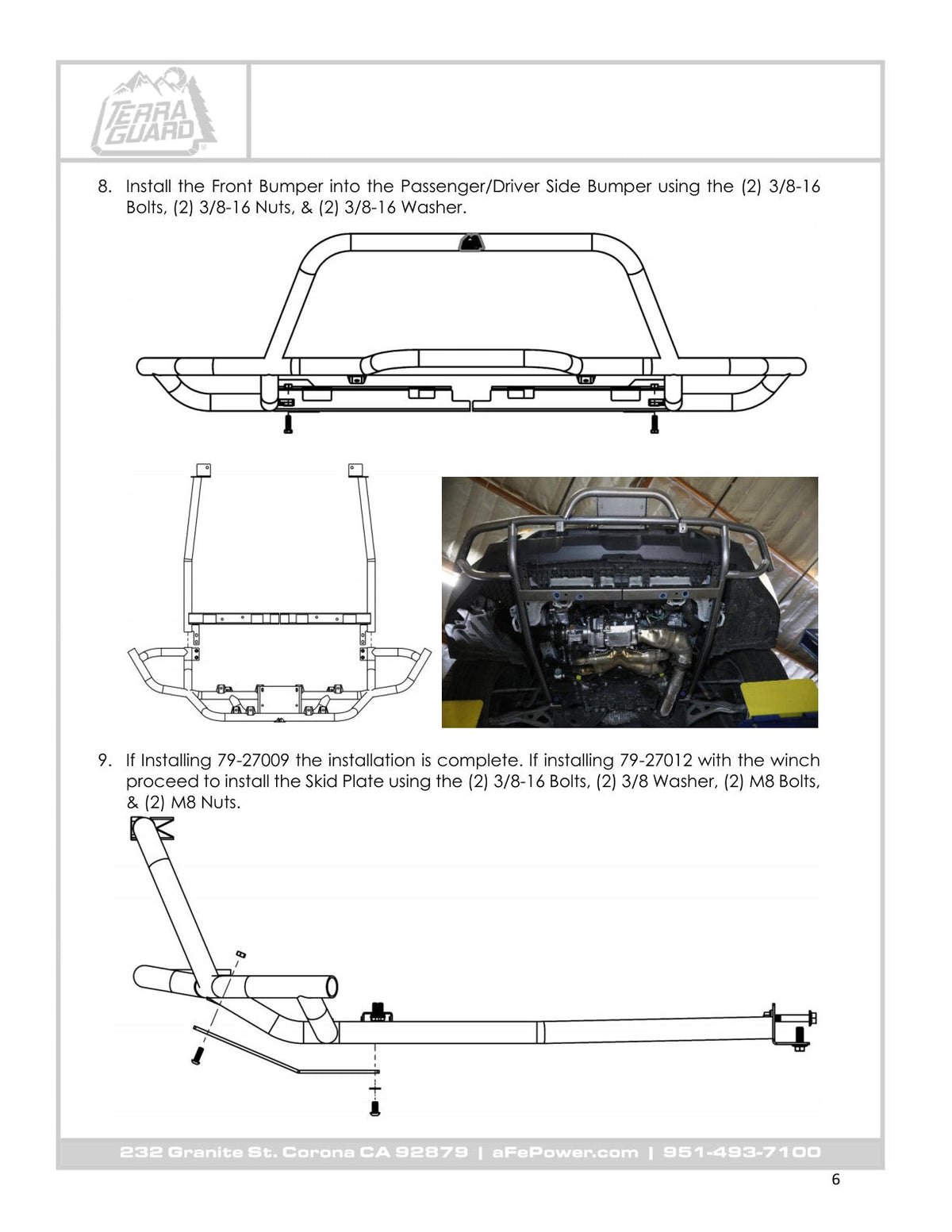 aFe POWER 20-23 Subaru Outback H4 2.4L (t) / H4 2.5L Terra Guard Front Bumper w/ Winch Mount - Black