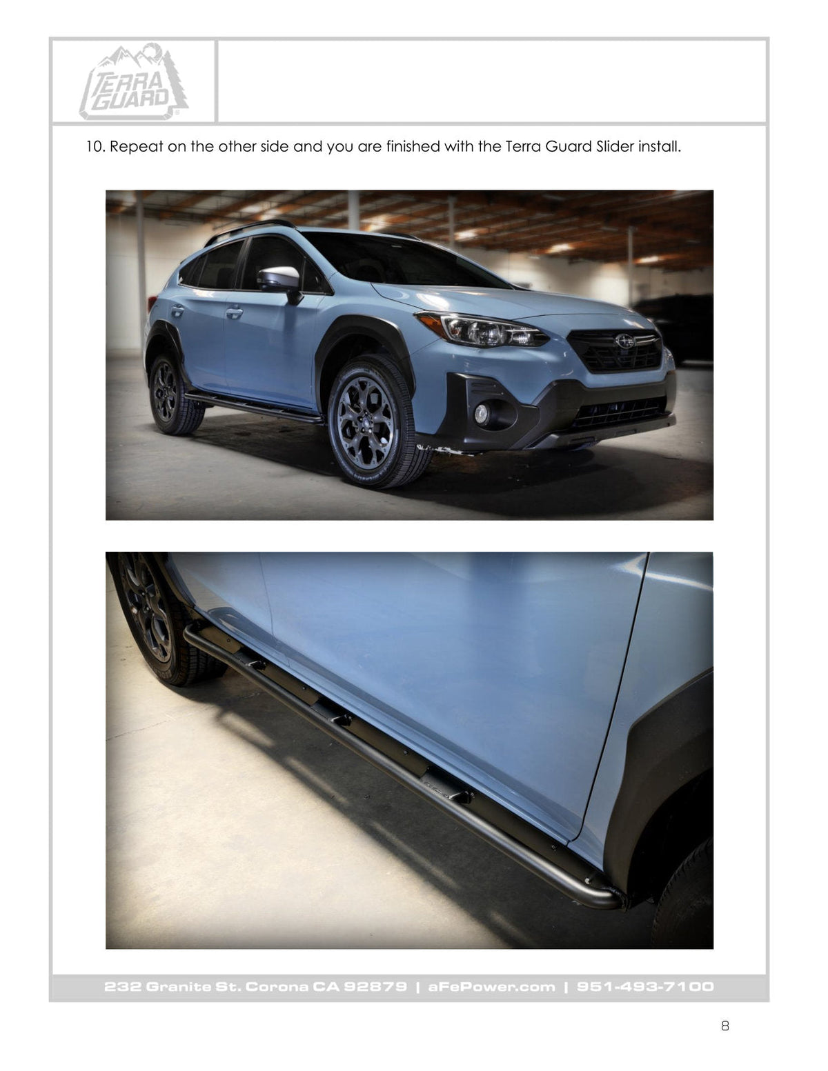 aFe POWER 18-23 Subaru Crosstrek Terra Guard Off-Road Sliders - Black