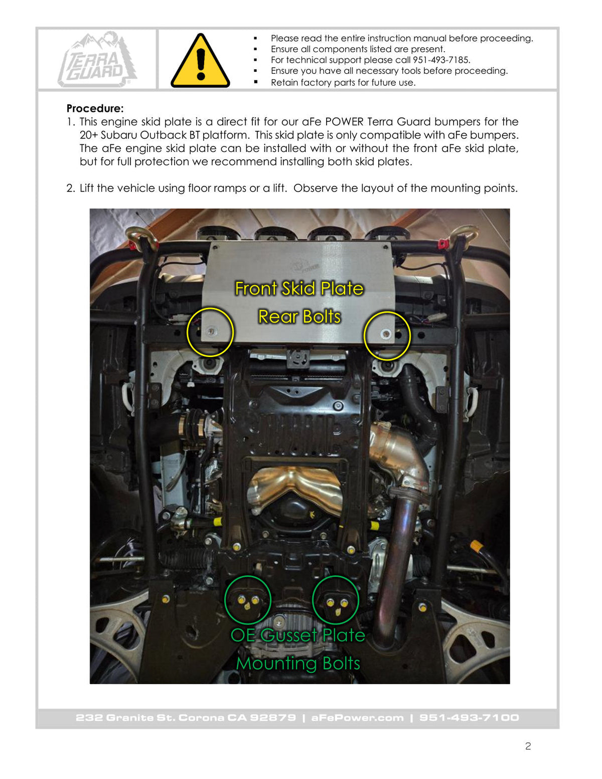aFe Terra Guard Engine Skid Plate (Fits 79-27009 & 79-27012)