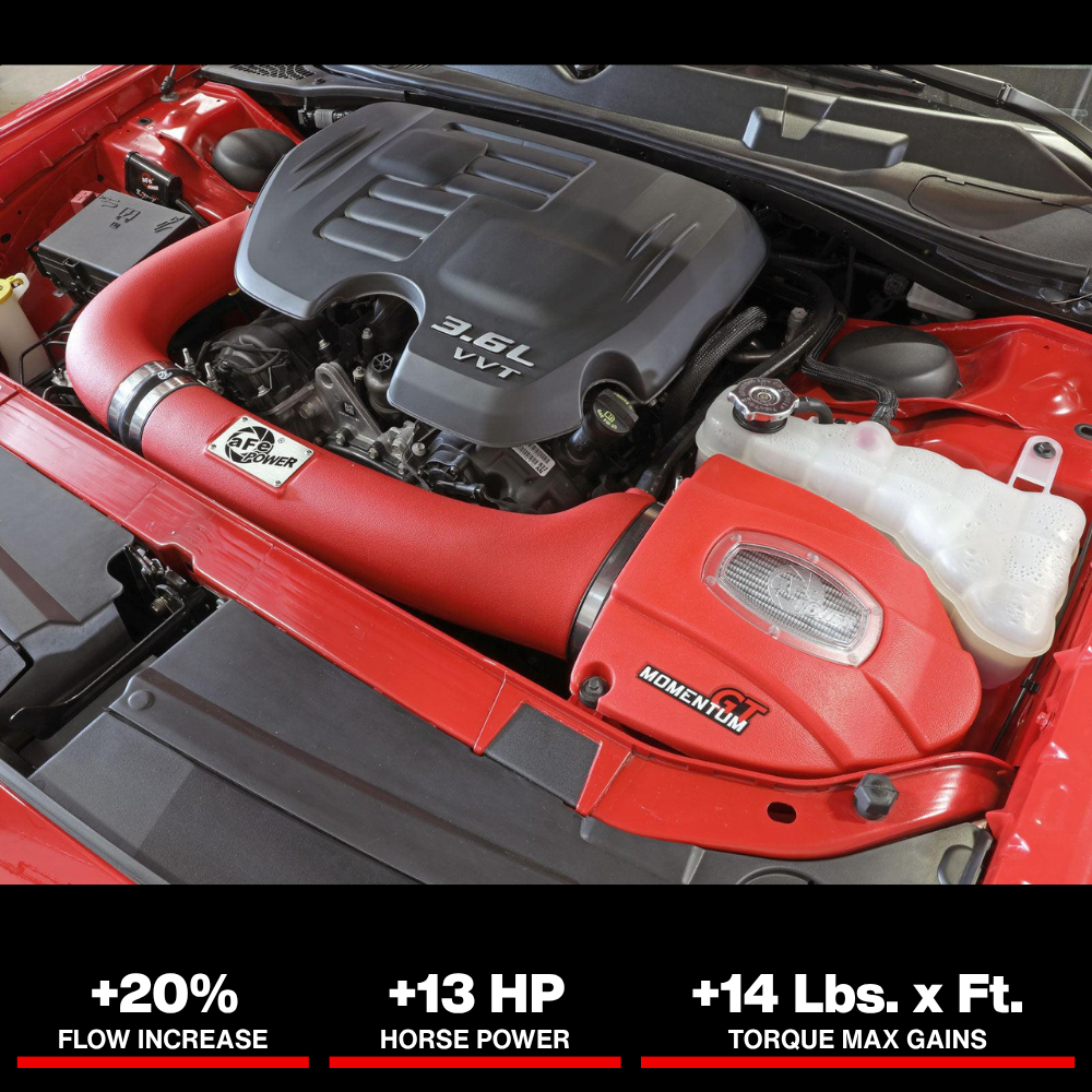 aFe Momentum GT Dry S Stage-2 Intake System 11-15 Dodge Challenger/Charger V6-3.6L (Red)