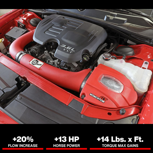 aFe Momentum GT Dry S Stage-2 Intake System 11-15 Dodge Challenger/Charger V6-3.6L (Red)
