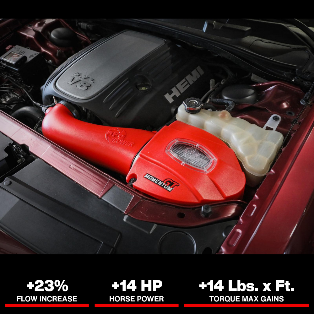 aFe Momentum GT Pro Dry S Stage-2 Intake System 11-15 Dodge Challenger / Charger R/T 5.7L HEMI - Red