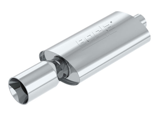 Borla Boomer Muffler Thumper Oval 2-1/4in In 4in Side Round Out