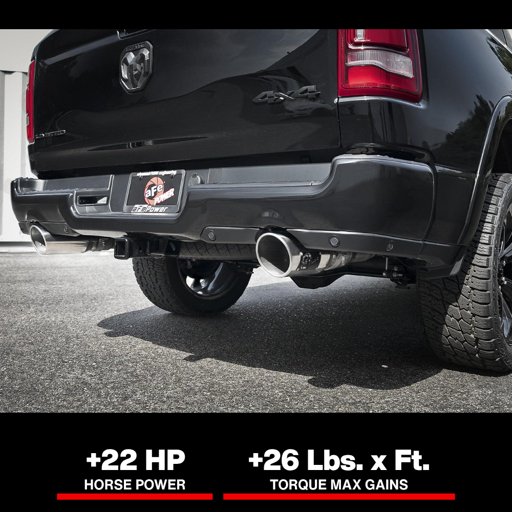 aFe Gemini XV 3in 304 SS Cat-Back Exhaust 19-21 Ram 1500 V8 5.7L Hemi w/ Polish Tips