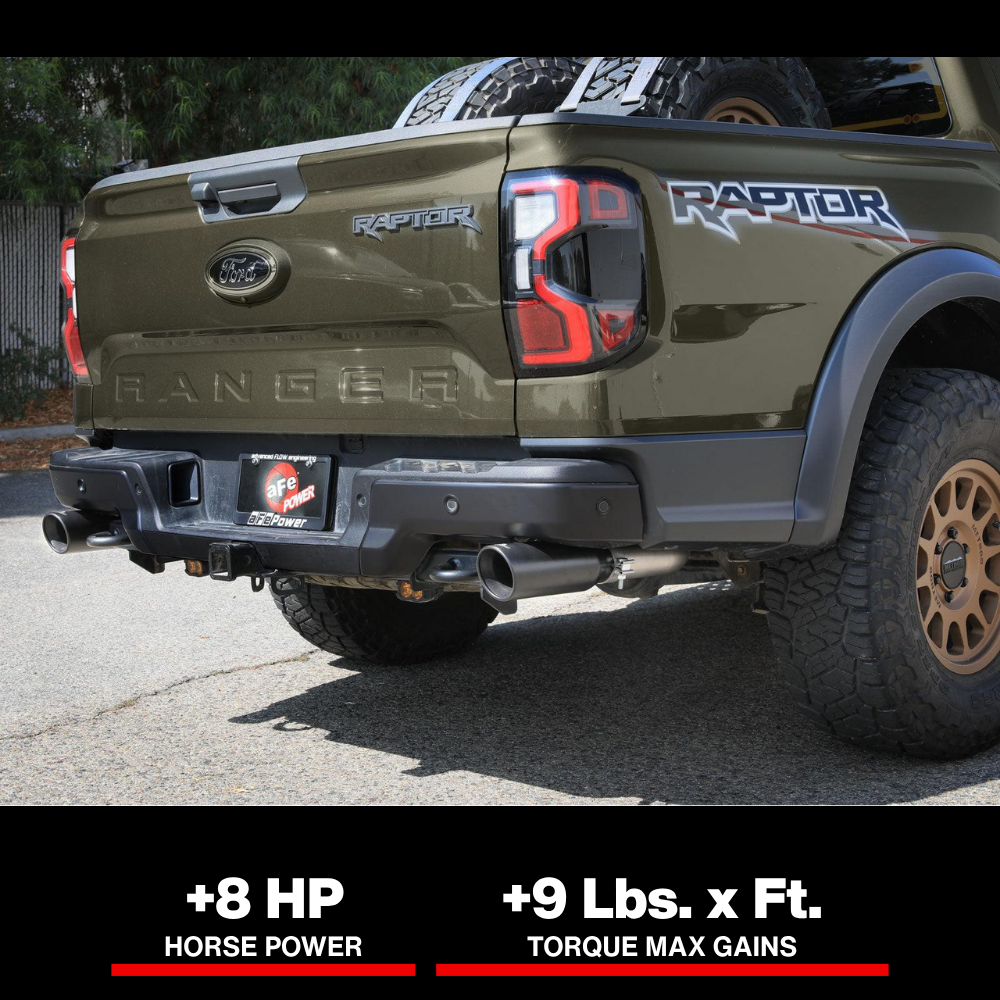 aFe Vulcan Series 3in 304SS Cat-Back Exhaust 24-25 Ford Ranger Raptor V6-3.0L (tt) w/ Black Tips
