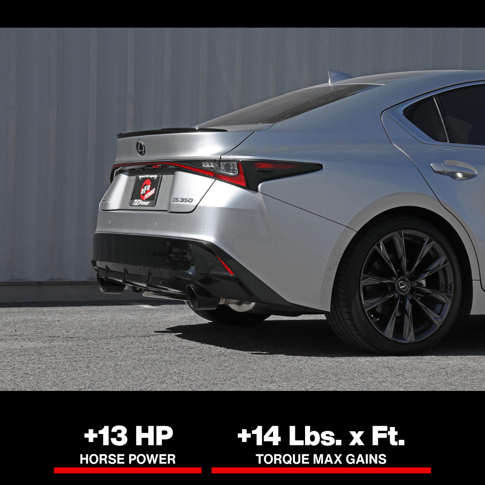 aFe Takeda 14-22 Lexus IS350 V6 2.5in. 304 Stainless Steel Axle-Back Exhaust System w/ Black Tip
