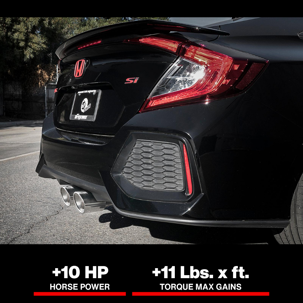 aFe Takeda 3in 304 SS Cat-Back Exhaust System w/Polished Tips 2017+ Honda Civic Si (4dr) I4 1.5L (t)