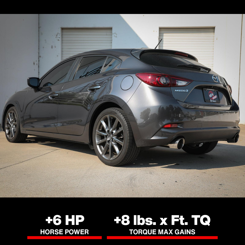 aFe Takeda 2-1/2in 304 SS Axle-Back Exhaust w/ Polished Tips 14-18 Mazda 3 L4 2.0L/2.5L