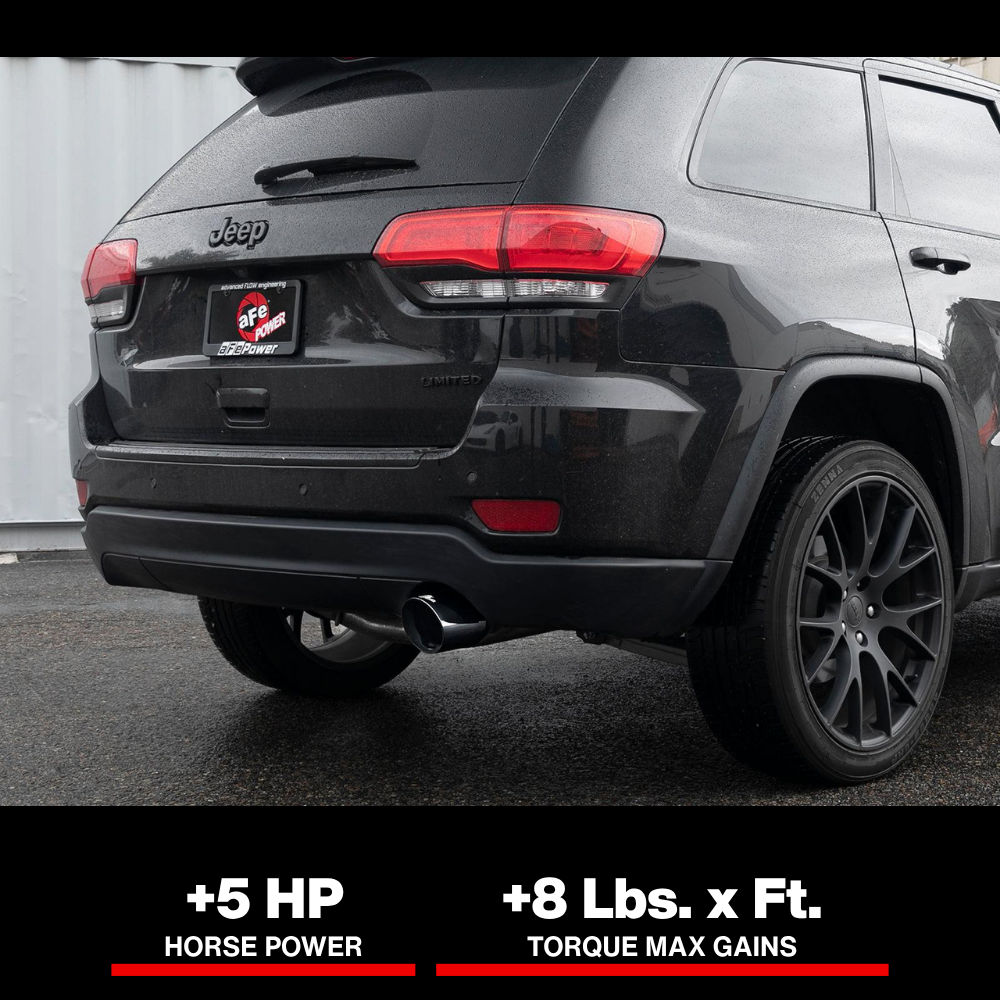 aFe Large Bore HD 3in 304 SS Cat-Back Exhaust w/ Black Tips 14-19 Jeep Grand Cherokee (WK2) V6-3.6L