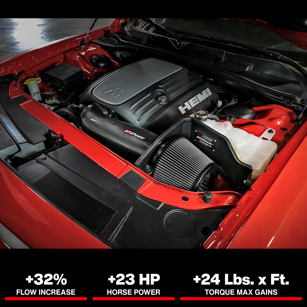 aFe POWER Magnum FORCE Carbon Fiber Stage 2 Track Series Pro Dry S CAIS - 11-18 Dodge Challenger V8
