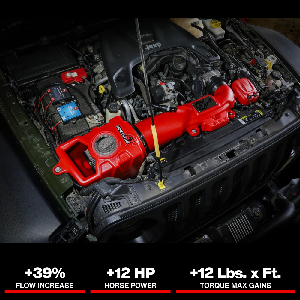 aFe Momentum GT Pro DRY S Cold Air Intake System 2018+ Jeep Wrangler (JL) V6 3.6L (Red Edition)
