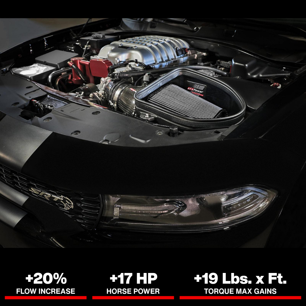aFe Dodge Charger SRT Hellcat Redeye 21-23 V8-6.2L Track Series Stage-2 Carbon Fiber Intake System