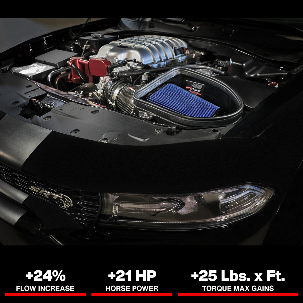 aFe Dodge Charger SRT Hellcat Redeye 21-23 V8-6.2L Track Series Stage-2 Carbon Fiber Intake Pro 5R