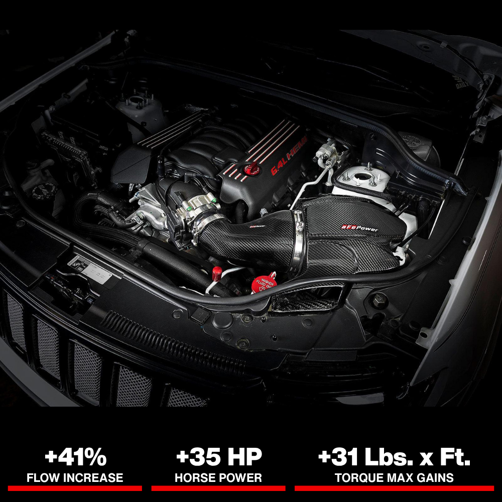 aFe Momentum Carbon Fiber CAIS w/ Pro Dry S Filter 12-19 Jeep Grand Cherokee SRT8 (WK2) V8-6.4L