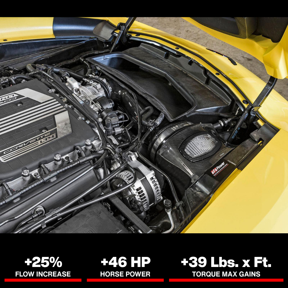 aFe Momentum Carbon Fiber Cold Air Intake System PDS/P5R 15-16 Chevrolet Corvette Z06 V8-6.2L