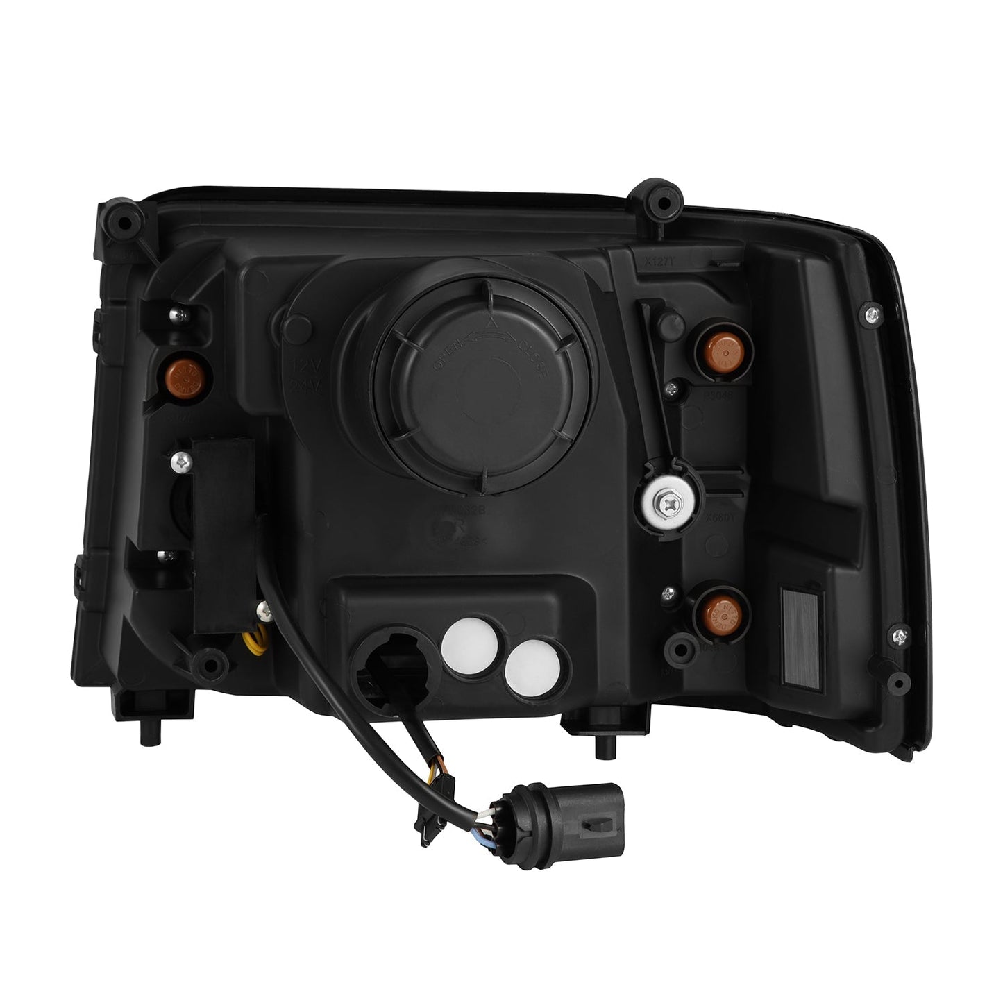 AlphaRex 92-96 Ford F-Series/Bronco LUXX-Series Proj Headlights Blk w/Actv Light SeqSig & SBDRL