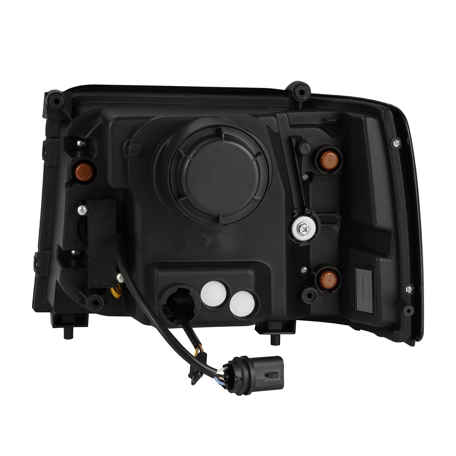 AlphaRex 92-96 Ford F-Series/Bronco LUXX-Series Proj Headlights Blk w/Actv Light SeqSig & SBDRL