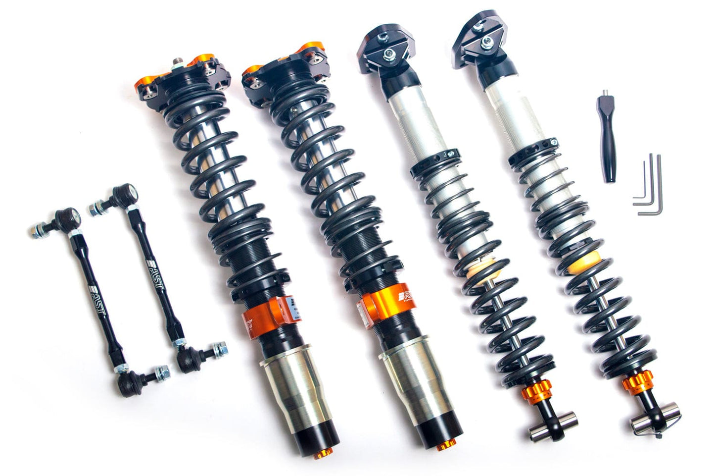 AST Suspension 5100 Comp Series Coilovers w/ Springs Topmounts & Droplink - BMW / E8X / E9X / RWD