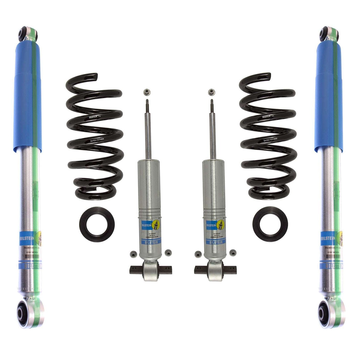 Bilstein 6112 Strut & Spring + Rear B8 5100 Shocks Set w/0-1.85" lift - 2007-2013 GMC Sierra 1500 4WD V8