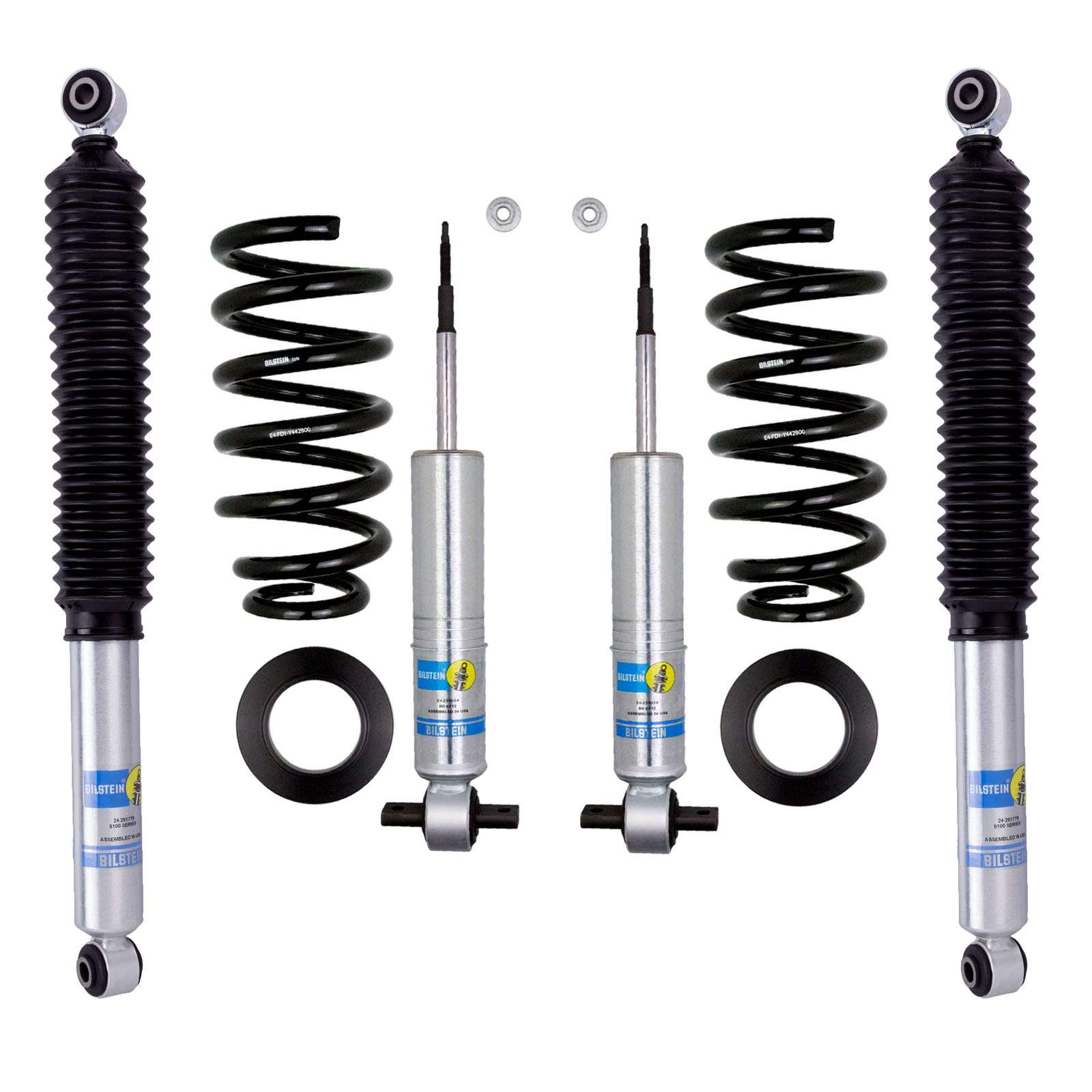 Bilstein 6112 Strut & Spring + Rear B8 5100 Shocks Set w/0-1.85" lift - 2015-2020 Chevrolet Tahoe 4WD V8