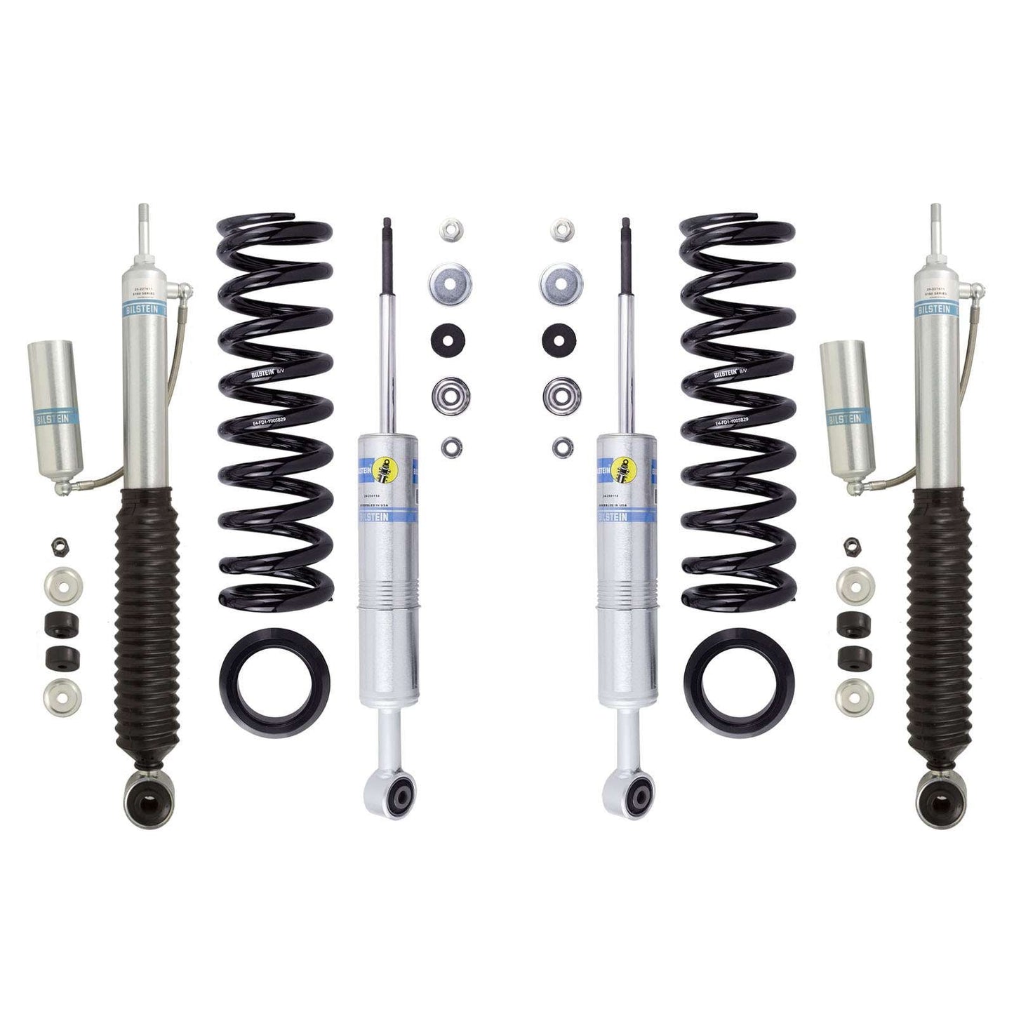 Bilstein 6112 Strut & Spring + Rear B8 5160 Reservoir Shocks Set w/1.2-2.2" lift - 2007-2009 Toyota FJ Cruiser Heavy Load 4WD Front Heavy Load