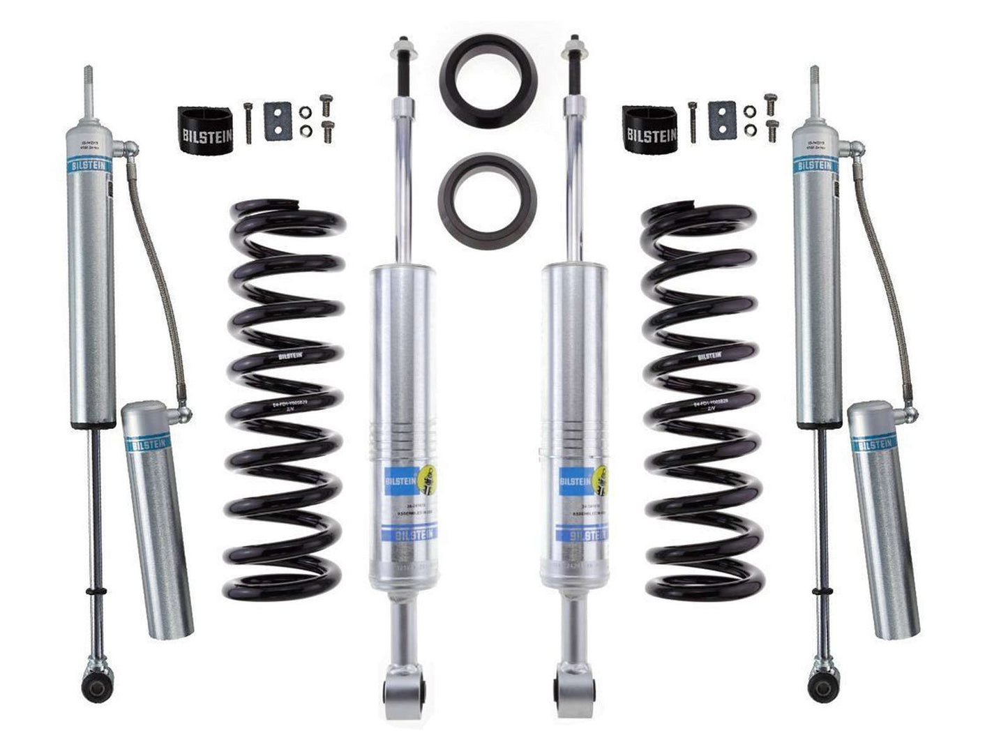 Bilstein 6112 Strut & Spring + Rear B8 5160 Reservoir Shocks Set w/1.9-2.85" lift - 2003-2009 Toyota 4Runner 4WD No XREAS