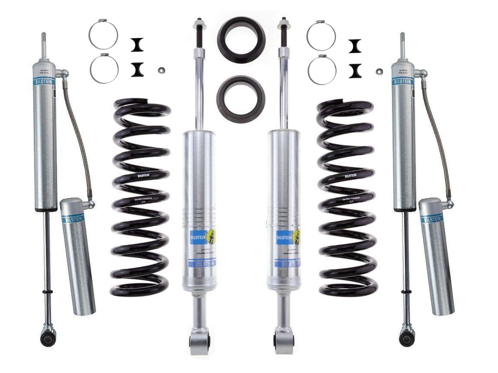 Bilstein 6112 Strut & Spring + Rear B8 5160 Reservoir Shocks Set w/0-.75-2.5" lift - 2007-2021 Toyota Tundra 4WD RWD