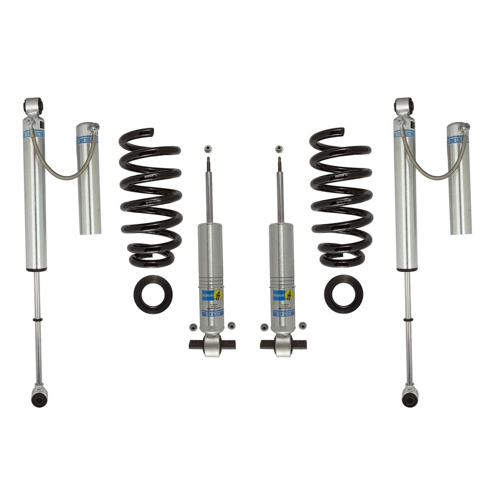 Bilstein 6112 Strut & Spring + Rear B8 5160 Reservoir Shocks Set w/0-1.85" lift - 2007-2013 GMC Sierra 1500 4WD V8