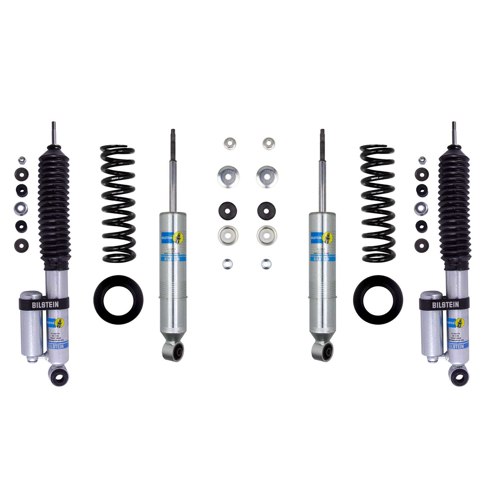 Bilstein 6112 Strut & Spring + Rear B8 5160 Reservoir Shocks Set w/0-2.3" lift - 1996-2002 Toyota 4Runner 4WD