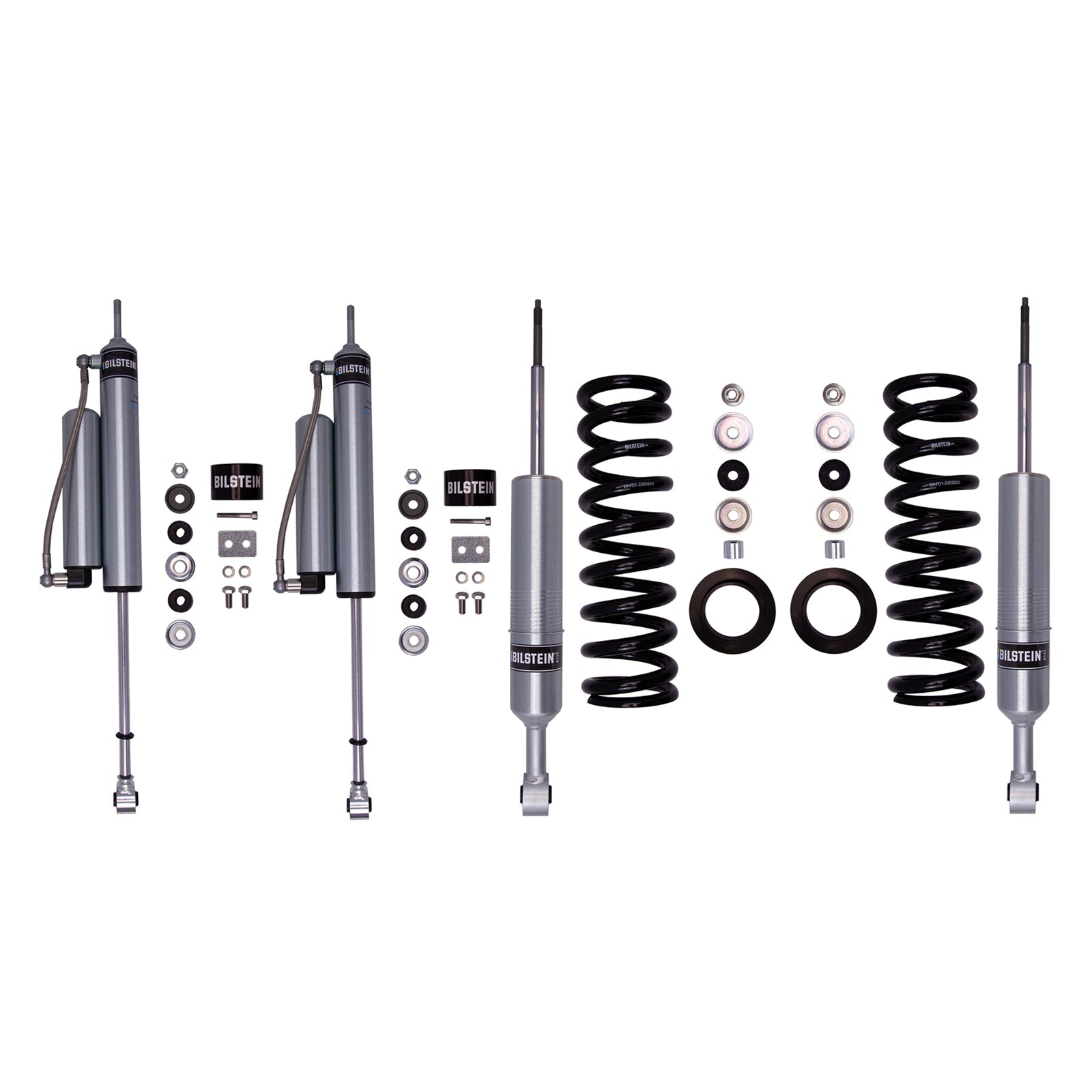 Bilstein 6112 Strut & Spring + Rear B8 5160 Reservoir Shocks Set w/0-2.5" lift - 2005-2015 Toyota Tacoma 4WD RWD 6 Lug
