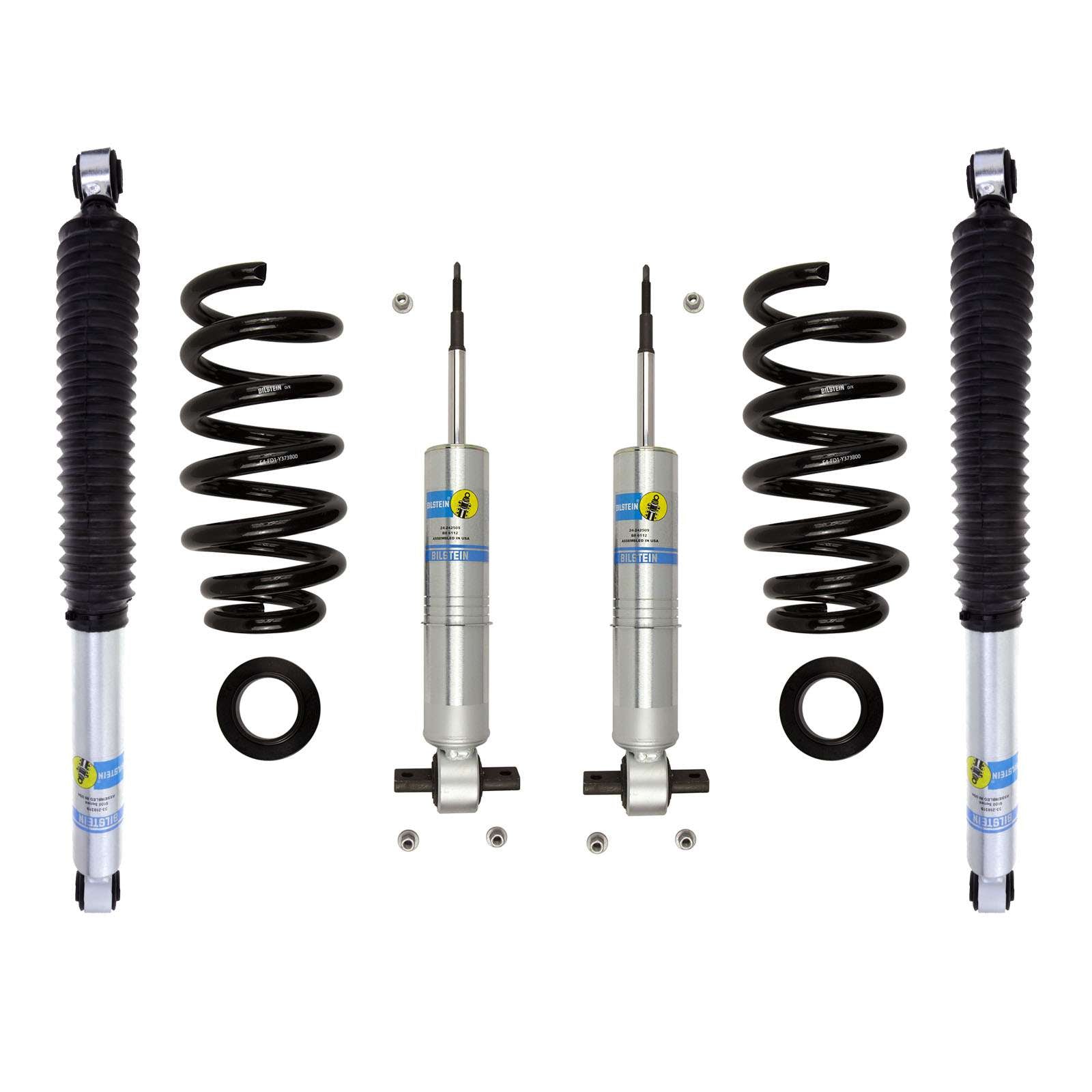 Bilstein 6112 Strut & Spring + Rear B8 5100 Shocks Set w/0-1.85" lift - 2014-2018 GMC Sierra 1500 4WD RWD V8 Crew Cab