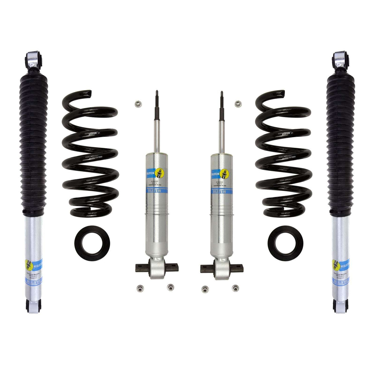 Bilstein 6112 Strut & Spring + Rear B8 5100 Shocks Set w/0-1.85" lift - 2014-2018 Chevrolet Silverado 1500 4WD RWD V8 Crew Cab