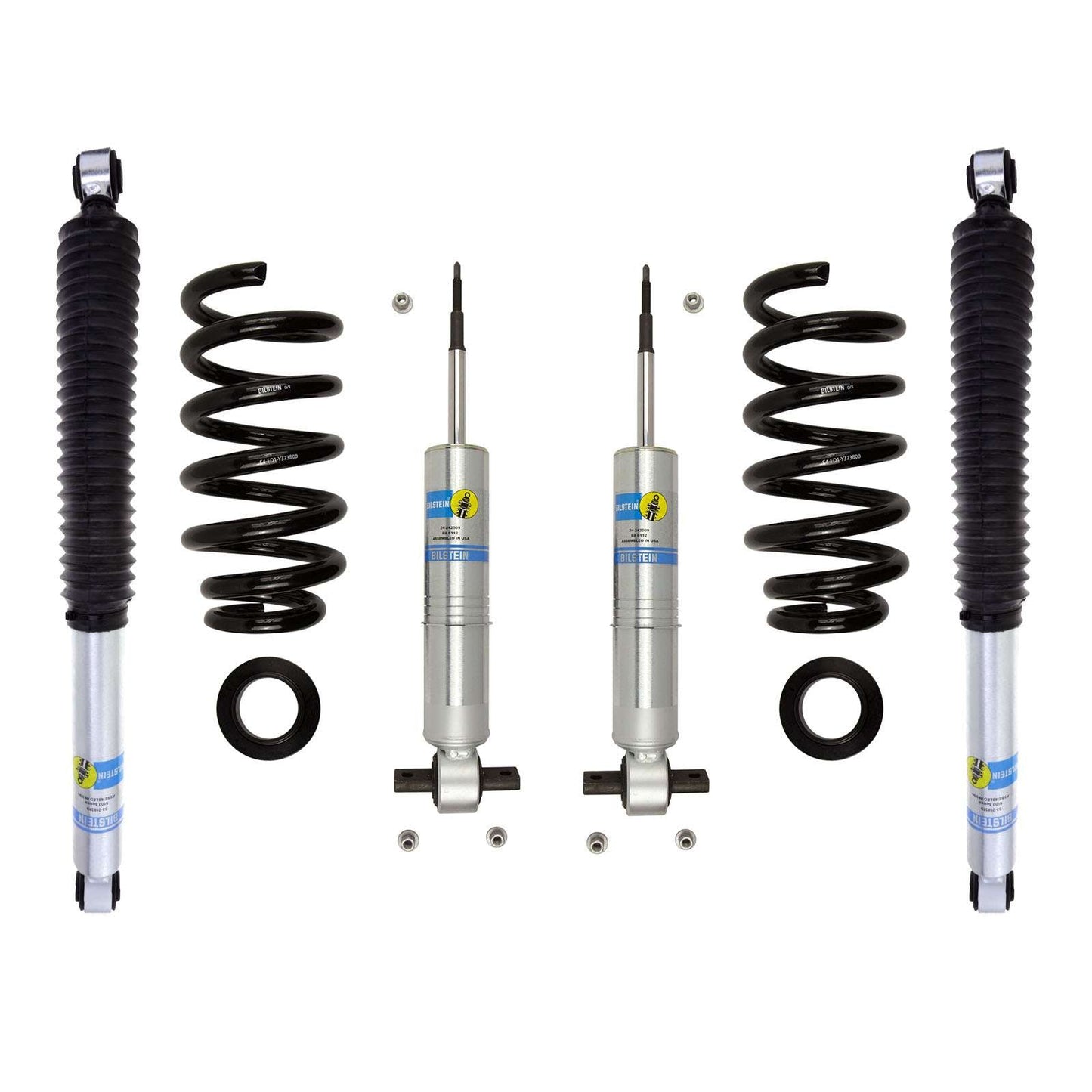Bilstein 6112 Strut & Spring + Rear B8 5100 Shocks Set w/0-1.85" lift - 2014-2018 Chevrolet Silverado 1500 4WD RWD V8 Crew Cab