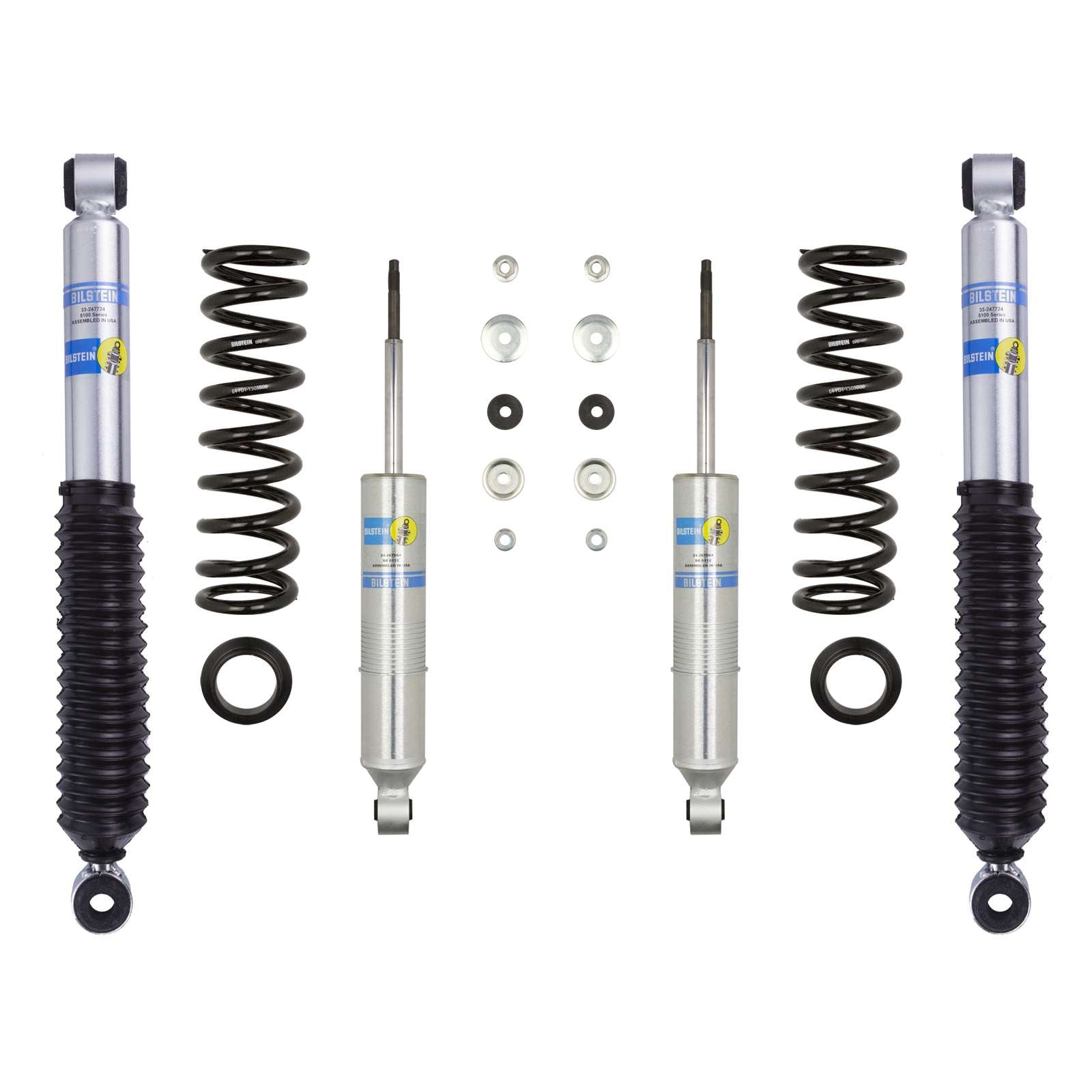 Bilstein 6112 Strut & Spring + Rear B8 5100 Shocks Set w/0-2.8" lift - 1995-2004 Toyota Tacoma 4WD RWD 6 Lug