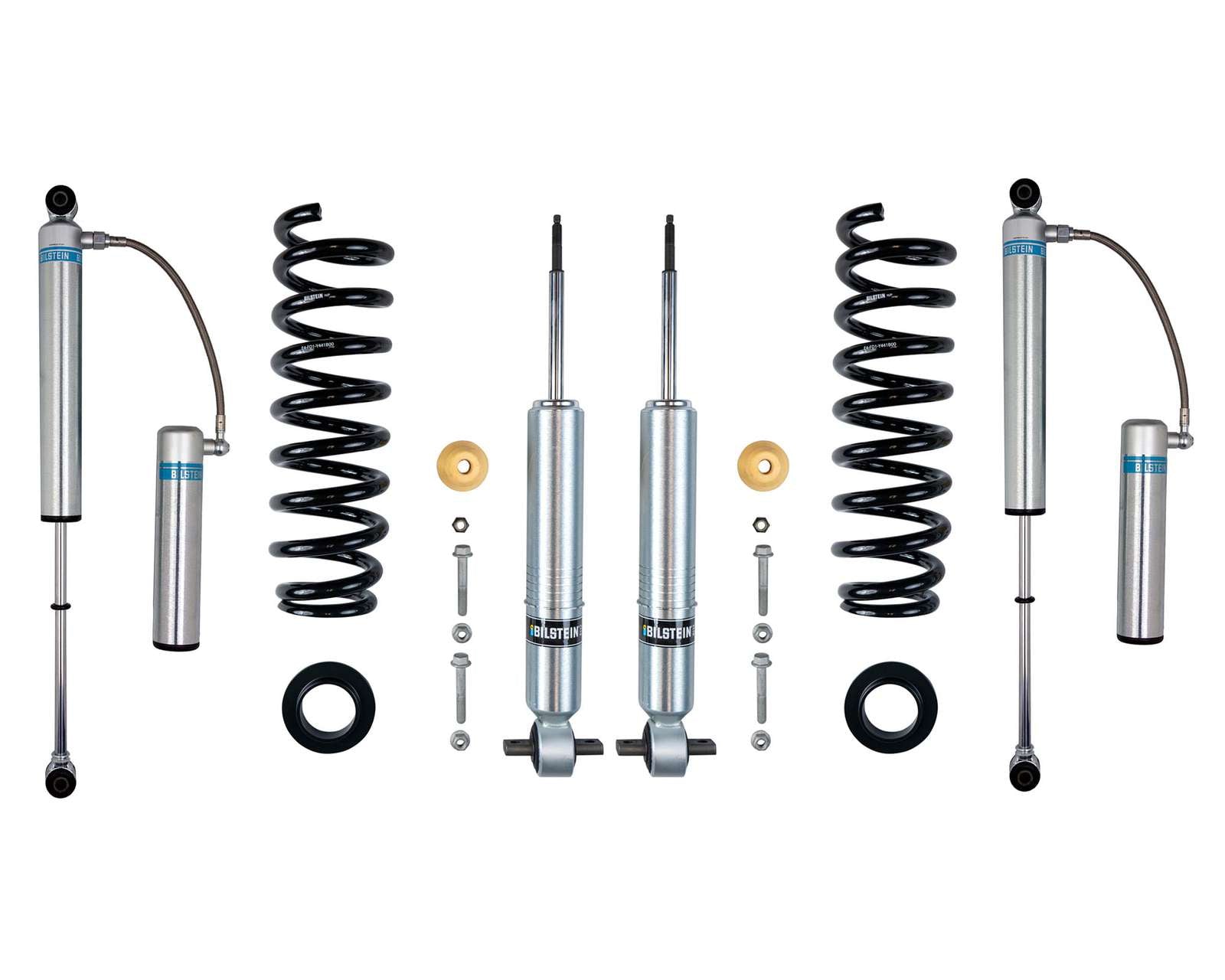 Bilstein 6112 Strut & Spring + Rear B8 5160 Reservoir Shocks Set - 2021-2026 Ford F-150 4WD