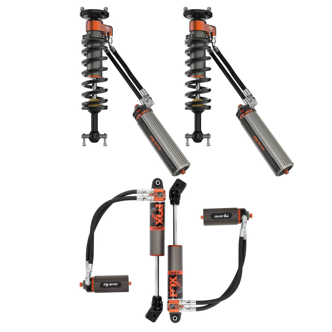 Fox 3.0 Factory Race Series Adjustable Coilover w/ Reservoir + Rear Shocks Set w/3" lift - 2019-2024 GMC Sierra 1500 4WD RWD w/UCA