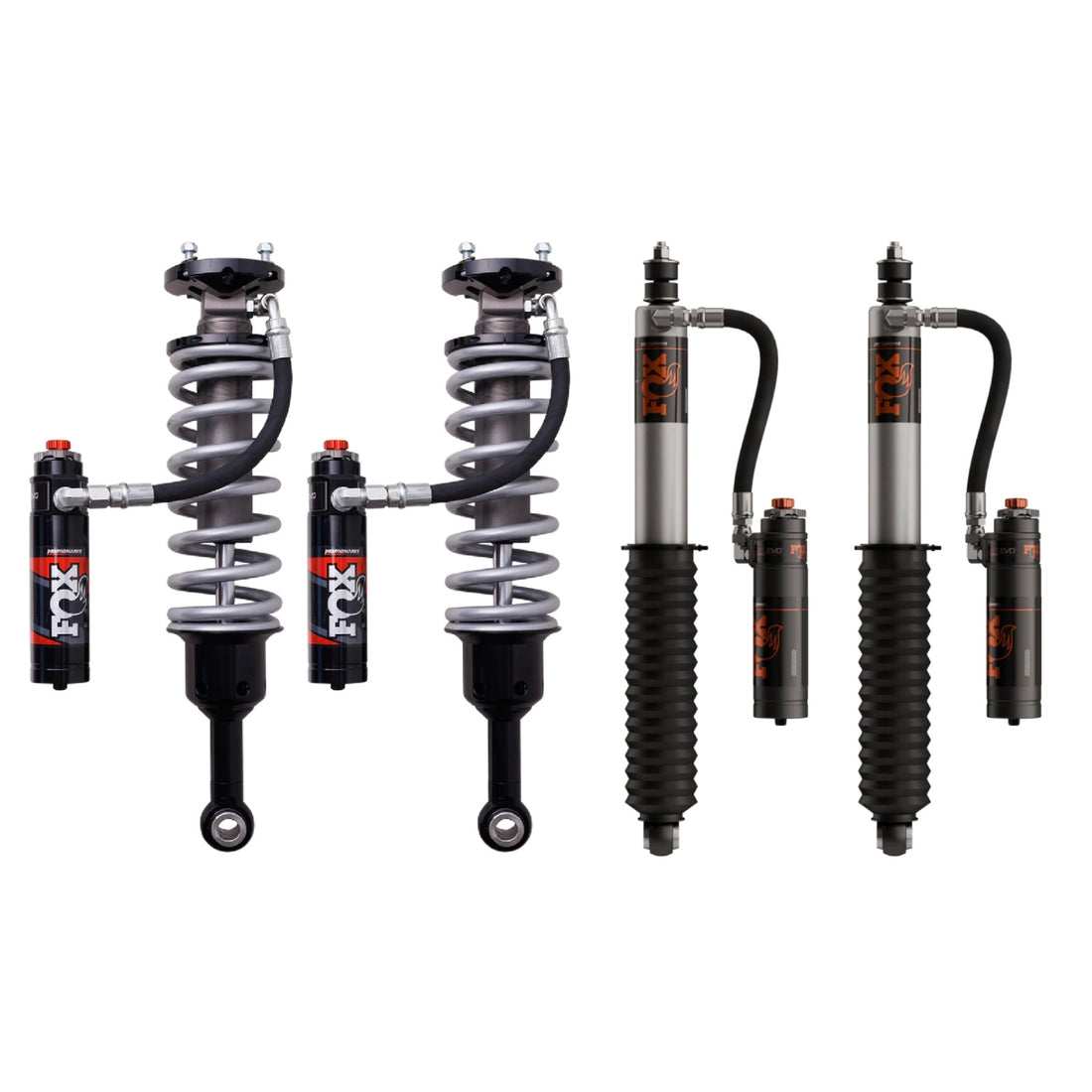 Fox 2.5 Performance Elite Adjustable Coilover w/ Reservoir + Rear Shocks Set w/1.5-3" lift - 2025-2026 Toyota 4Runner 4WD RWD HD Tune