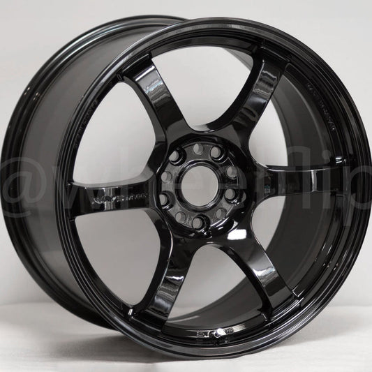 Gram Lights 57DR 18x9.5 +38 5x100 Glossy Black Wheel