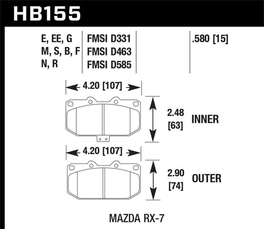 Hawk 92-99 BMW 318 Series / 01-07 325 Series / 98-00 328 Series Blue 9012 Race Front Brake Pads