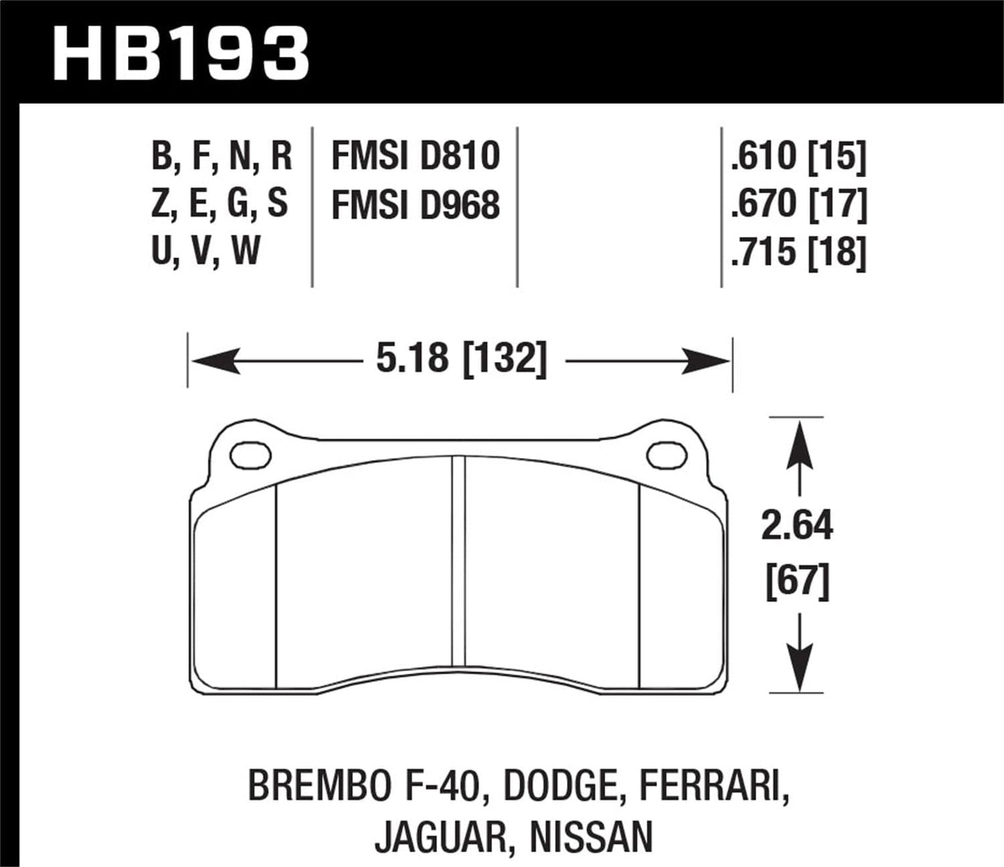 Hawk BMW Rear DTC-70 Race Brake Pads