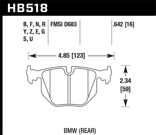 Hawk BMW 135i DTC-60 Race Rear Brake Pads