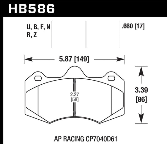 Hawk AP Racing CP5810/5890/5895/6078 / Coleman Series IV DTC-70 Race Brake Pads